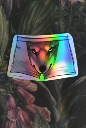 holo gacie Naklejka holograficzna wilcze gacie