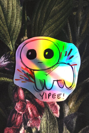 holo yipee Naklejka holograficzna Yippee Autism Creature