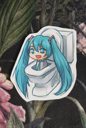 Miku Toilet Naklejka Miku Hatsune Skibidi Toilet